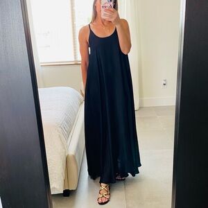 Black Italian Maxi Dress- Effortless and Elegant.